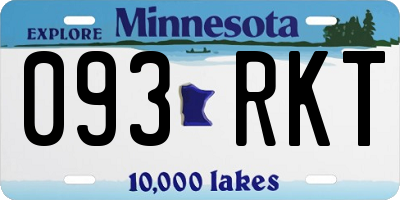 MN license plate 093RKT