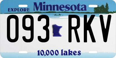 MN license plate 093RKV