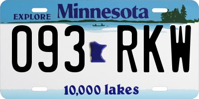 MN license plate 093RKW