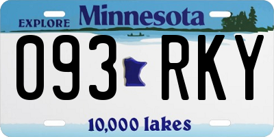 MN license plate 093RKY