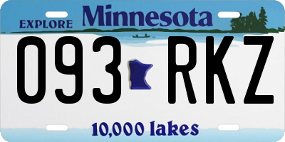 MN license plate 093RKZ