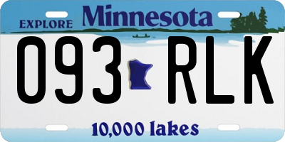 MN license plate 093RLK