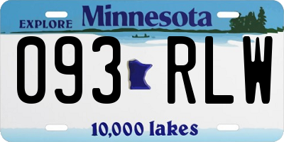 MN license plate 093RLW