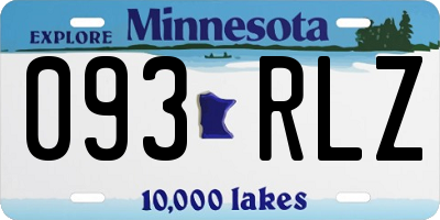 MN license plate 093RLZ