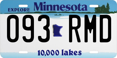 MN license plate 093RMD