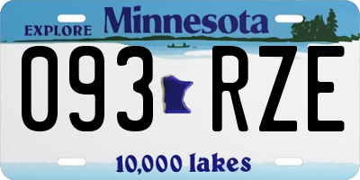MN license plate 093RZE