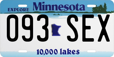 MN license plate 093SEX