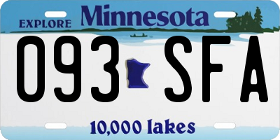 MN license plate 093SFA