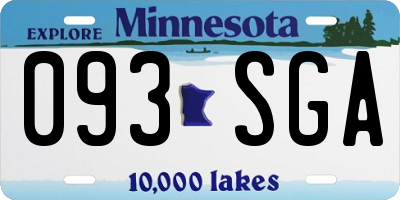 MN license plate 093SGA