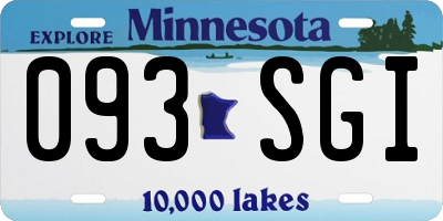 MN license plate 093SGI
