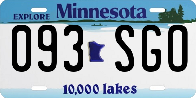 MN license plate 093SGO