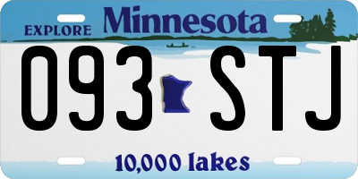 MN license plate 093STJ