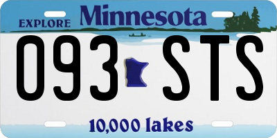 MN license plate 093STS