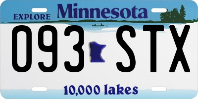 MN license plate 093STX
