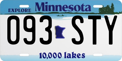 MN license plate 093STY