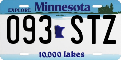 MN license plate 093STZ