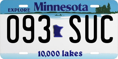 MN license plate 093SUC