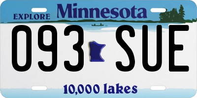 MN license plate 093SUE