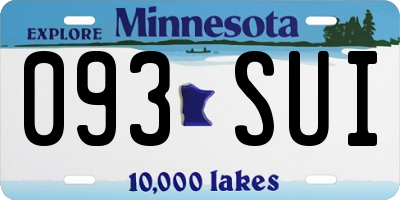 MN license plate 093SUI
