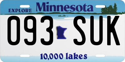 MN license plate 093SUK