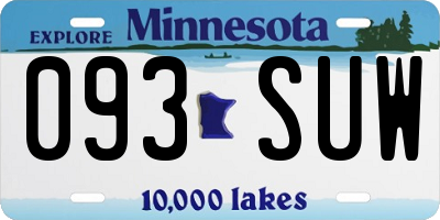 MN license plate 093SUW