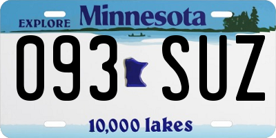 MN license plate 093SUZ