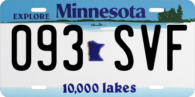 MN license plate 093SVF