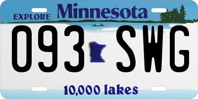 MN license plate 093SWG