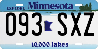MN license plate 093SXZ