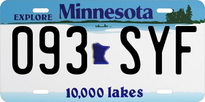 MN license plate 093SYF