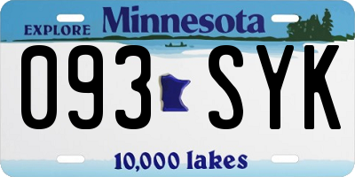 MN license plate 093SYK