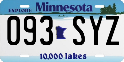 MN license plate 093SYZ