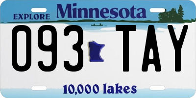 MN license plate 093TAY