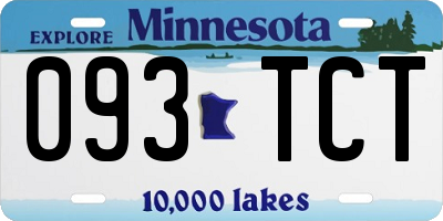 MN license plate 093TCT