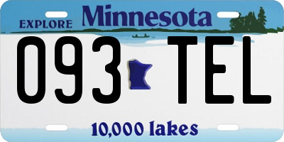 MN license plate 093TEL