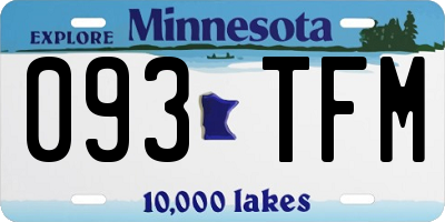 MN license plate 093TFM