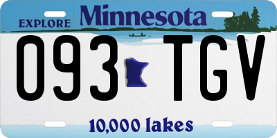 MN license plate 093TGV