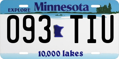 MN license plate 093TIU