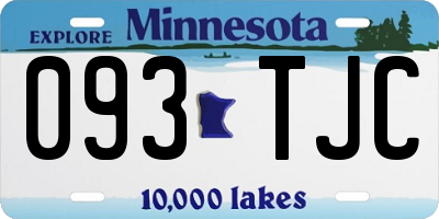 MN license plate 093TJC