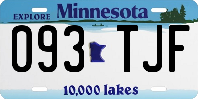 MN license plate 093TJF