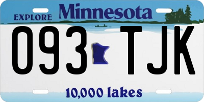 MN license plate 093TJK