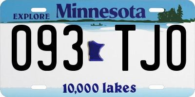 MN license plate 093TJO