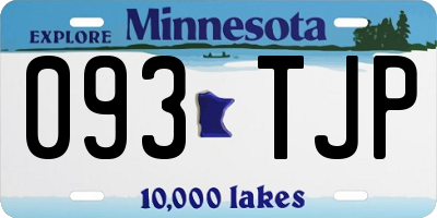 MN license plate 093TJP