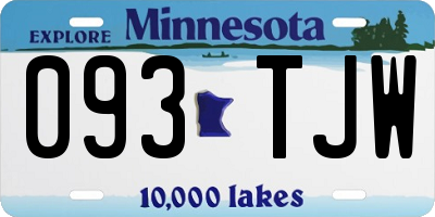 MN license plate 093TJW