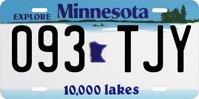 MN license plate 093TJY