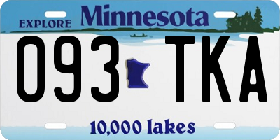 MN license plate 093TKA