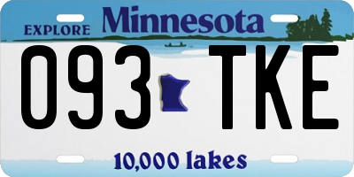 MN license plate 093TKE