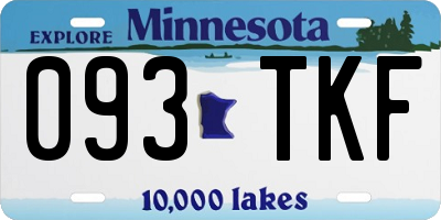 MN license plate 093TKF