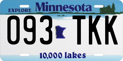 MN license plate 093TKK