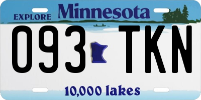 MN license plate 093TKN